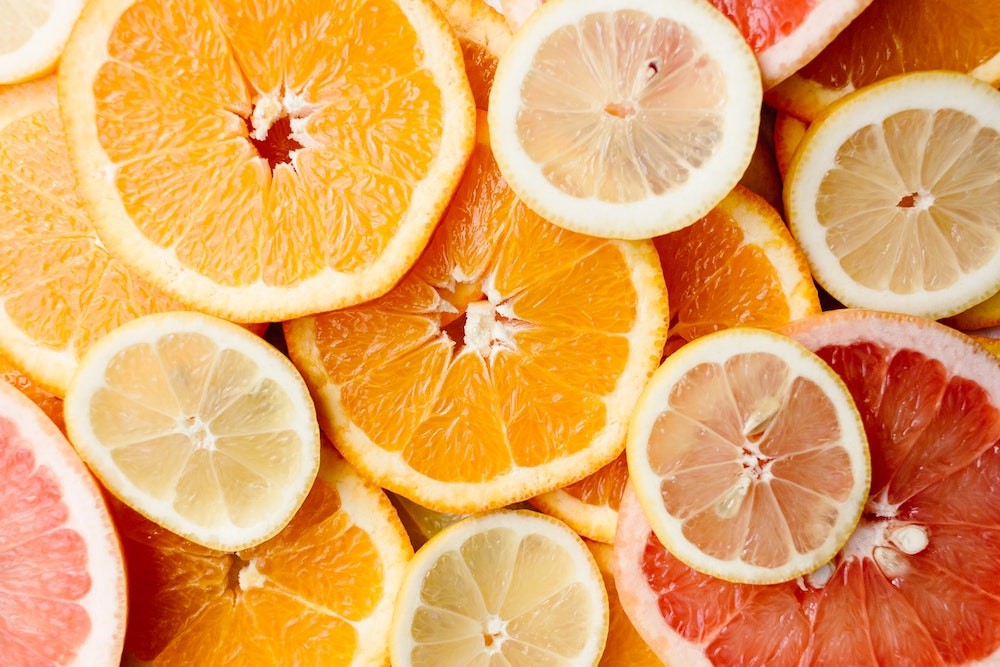 Slices of Citrus Fruits Layered on Each Other
