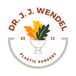 Dr. J. J. Wendel Plastic Surgery Logo with Tri-Colored Leafs