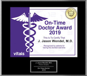 On-Time Doctor Award 2019 Dr. J. J. Wendel