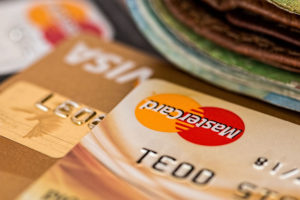 Close-up of Mastercard credit card