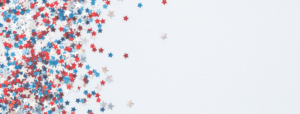 small red white and blue star confetti