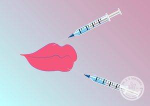 cartoon lips with injection needles