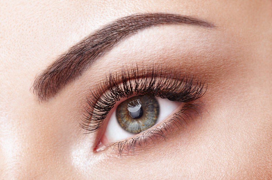 close up of youthful hazel eyes