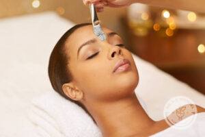 Cropped shot of a young woman enjoying a skincare treatment at the spa.