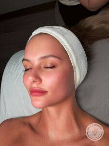 Client after a facial at SKINHAUS Beauty in Nashville