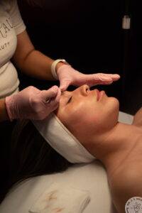 woman during a brow service